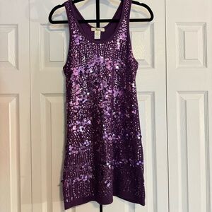 Katia sequin purple mini dress
